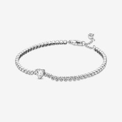 PANDORA Silver Sparkling Heart Cubic Zirconia Tennis Bracelet 590041C01