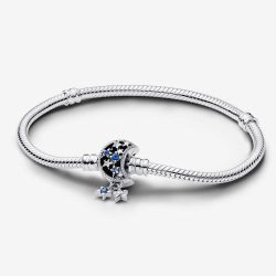 PANDORA Moments Silver Sparkling Moon Clasp Bracelet 592819C01