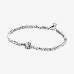 PANDORA Silver Sparkling Halo Tennis Bracelet 599416C01