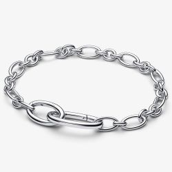PANDORA Silver Openable Oval Link Chain Bracelet 594678C00