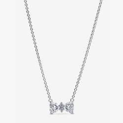 PANDORA Silver Sparkling Bow Necklace 393509C01-45