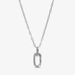 PANDORA Sterling Silver Cubic Zirconia Open Link Chain Pendant Necklace 394086C01-50