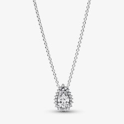 PANDORA Sparkling Pear Halo Collier Necklace 392832C01-45