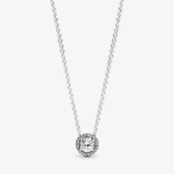 PANDORA Round Sparkle Halo Necklace 396240CZ-45
