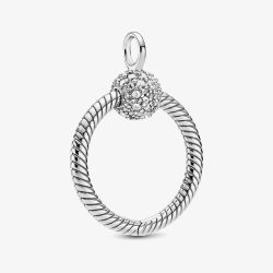 PANDORA Moments Small Pave O Pendant 399097C01