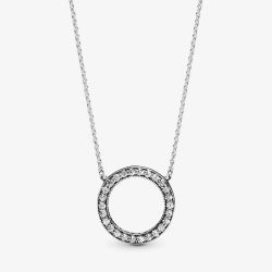 PANDORA Logo Reversible Circle Necklace 590514CZ-45