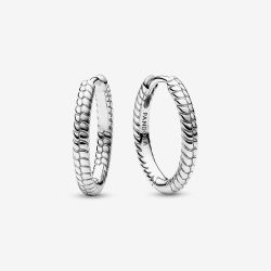 PANDORA Moments Silver Small Charm Hoop Earrings 292728C00