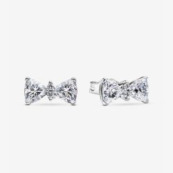 PANDORA Silver Sparkling Bow Stud Earrings 293506C01