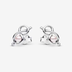 PANDORA Silver Infinity Knot Stud Earrings 293761C01