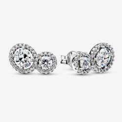 PANDORA Silver Embracing Halo Stud Earrings 293774C01