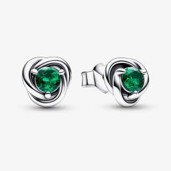 PANDORA May Birthstone Eternity Circle Stud Earrings 292334C08