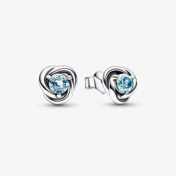 PANDORA March Birthstone Eternity Circle Stud Earrings 292334C09