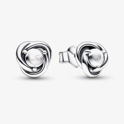 PANDORA April Birthstone Eternity Circle Stud Earrings 292335C01