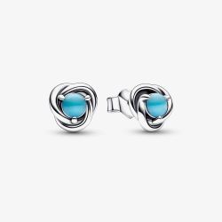 PANDORA December Birthstone Eternity Circle Stud Earrings 292335C02