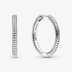 PANDORA Moments Silver Charm Hoop Earrings 299532C00