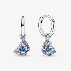 PANDORA Blue Butterfly Hoop Dropper Earrings 290778C01