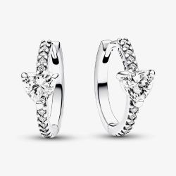 PANDORA Silver Sparkling Heart Hoop Earrings 293101C01