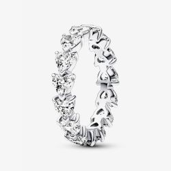 PANDORA Silver Row Of Hearts Eternity Ring 193103C01