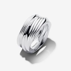 PANDORA Silver Twisted Double Ring 193890C00