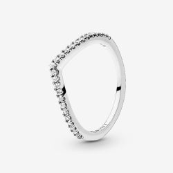 PANDORA Silver Sparkling Wishbone Ring 196316CZ