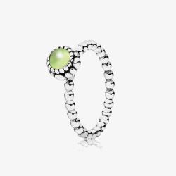 PANDORA Silver August Birthstone Beaded Ring 190854PE