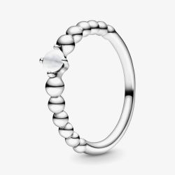 PANDORA April Birthstone Beaded Ring 198867C04