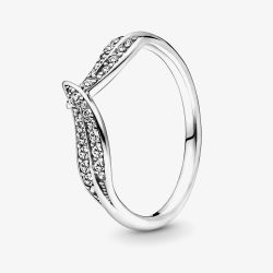 PANDORA Sterling Silver Sparkling Leaves Ring 199533C01