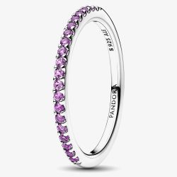 PANDORA Silver Sparkling Purple Half Eternity Ring 192999C04