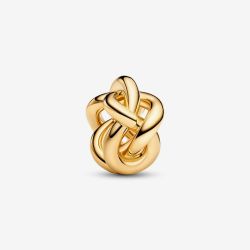 PANDORA 14ct Gold Plated Infinity Knot Charm 763755C00