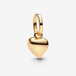 PANDORA 14ct Gold Plated Mini Heart Dangle Charm 763691C00