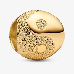 PANDORA 14ct Yellow Gold Plated Textured Yin And Yang Charm 764045C00