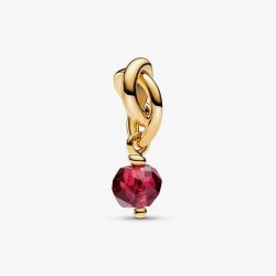 PANDORA 14ct Yellow Gold Plated Red Crystal July Eternity Circle Charm 763462C07