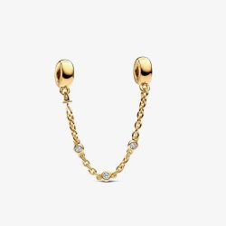 PANDORA 14ct Yellow Gold Plated Cubic Zirconia Triple Safety Charm 763515C01-05