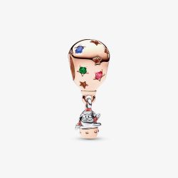 PANDORA 14ct Rose Gold Plated Crystal Santa Claus Hot Air Balloon Charm 782976C01