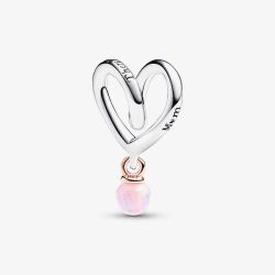 PANDORA Sterling Silver Two Tone Opal Wrapped Heart Charm 783242C01