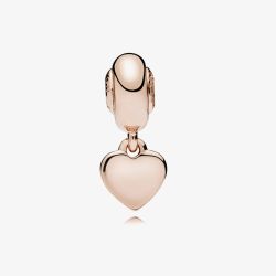 PANDORA 14ct Rose Gold Plated Appreciation Heart Dangle Charm 786089
