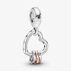 PANDORA Sterling Silver Cubic Zirconia Crystal Heart Dangle Charm 787247NLCMX
