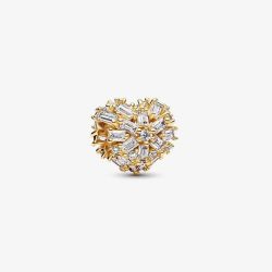 PANDORA 14ct Gold Plated Sparkling Heart Charm 764240C01