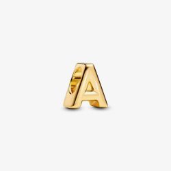 PANDORA 14ct Gold Plated Letter A Alphabet Charm 763947C00