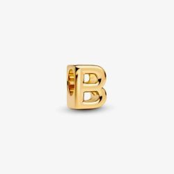 PANDORA 14ct Gold Plated Letter B Alphabet Charm 763948C00