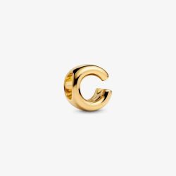 PANDORA 14ct Gold Plated Letter C Alphabet Charm 763949C00