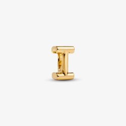PANDORA 14ct Gold Plated Letter I Alphabet Charm 763955C00