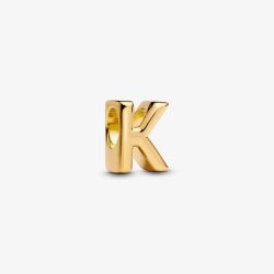 PANDORA 14ct Gold Plated Letter K Alphabet Charm 763957C00