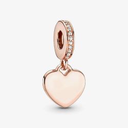 PANDORA 14ct Rose Gold Plated Heart Tag Dangle Charm 788761C01
