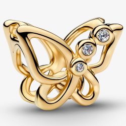 PANDORA 14ct Gold Plated Butterfly Openwork Charm 764369C01