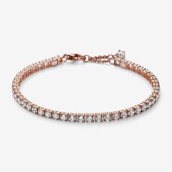 PANDORA 14ct Rose Gold Plated Cubic Zirconia Tennis Bracelet 581469C01