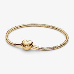 PANDORA Moments 14ct Gold Plated Heart Clasp Bracelet 563050C00