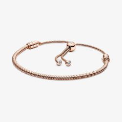 PANDORA Moments 14ct Rose Gold Plated Slider Bracelet 589652C01