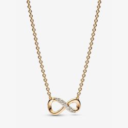 PANDORA 14ct Gold Plated Sparkling Infinity Necklace 368821C01-50