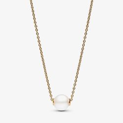 PANDORA 14ct Gold Plated Treated Freshwater Pearl Necklace 363167C01-45